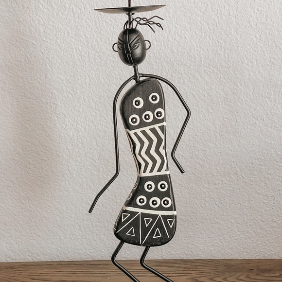 Vintage Primitive Iron Candle Holders set of 2 - Picture 4 of 4